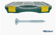 111AC/802- Coffret Vis Bois Et Agglo VBA Tete Fraisee Torx Acier Zingue Blanc- Technique - 270 Pcs